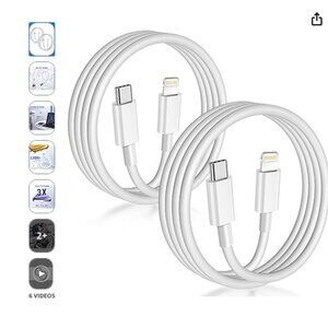 USB C to Lightening Cable 2 pack 6 Feet